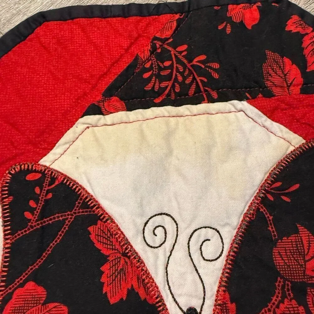 Butterfly Goth Gothic Red Black Quilted Placemats Set 2